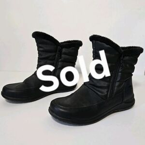 Totes Boots Style: Levana Womens 8M Black Water Resistant Faux Fur Lined Shoes